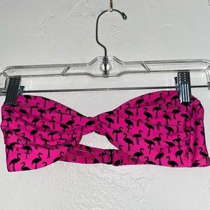 Strapless Flamingo Bikini Top